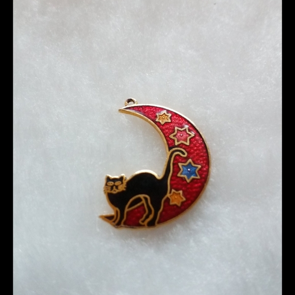 Cat Moon Stars Pendant or Charm - Picture 4 of 7